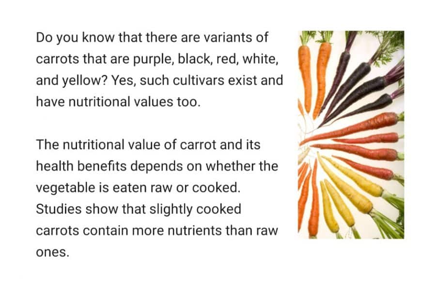 Nutritional Value Of Carrot And Health Benefits Carrots