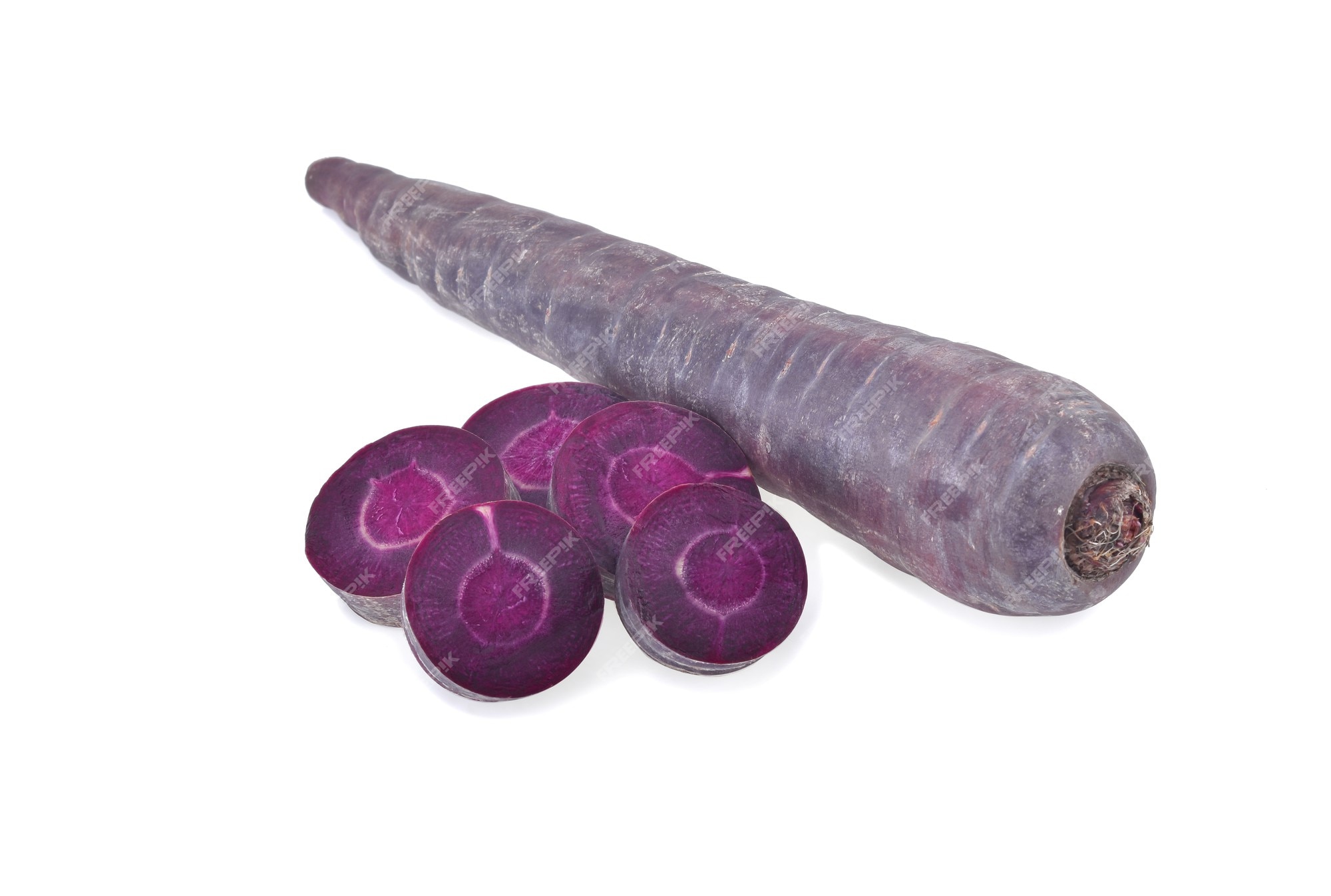 10 Foods That Are Purple | No.5 Will Surprise You Premium Photo | Fresh Purple Carrot Isolated On White